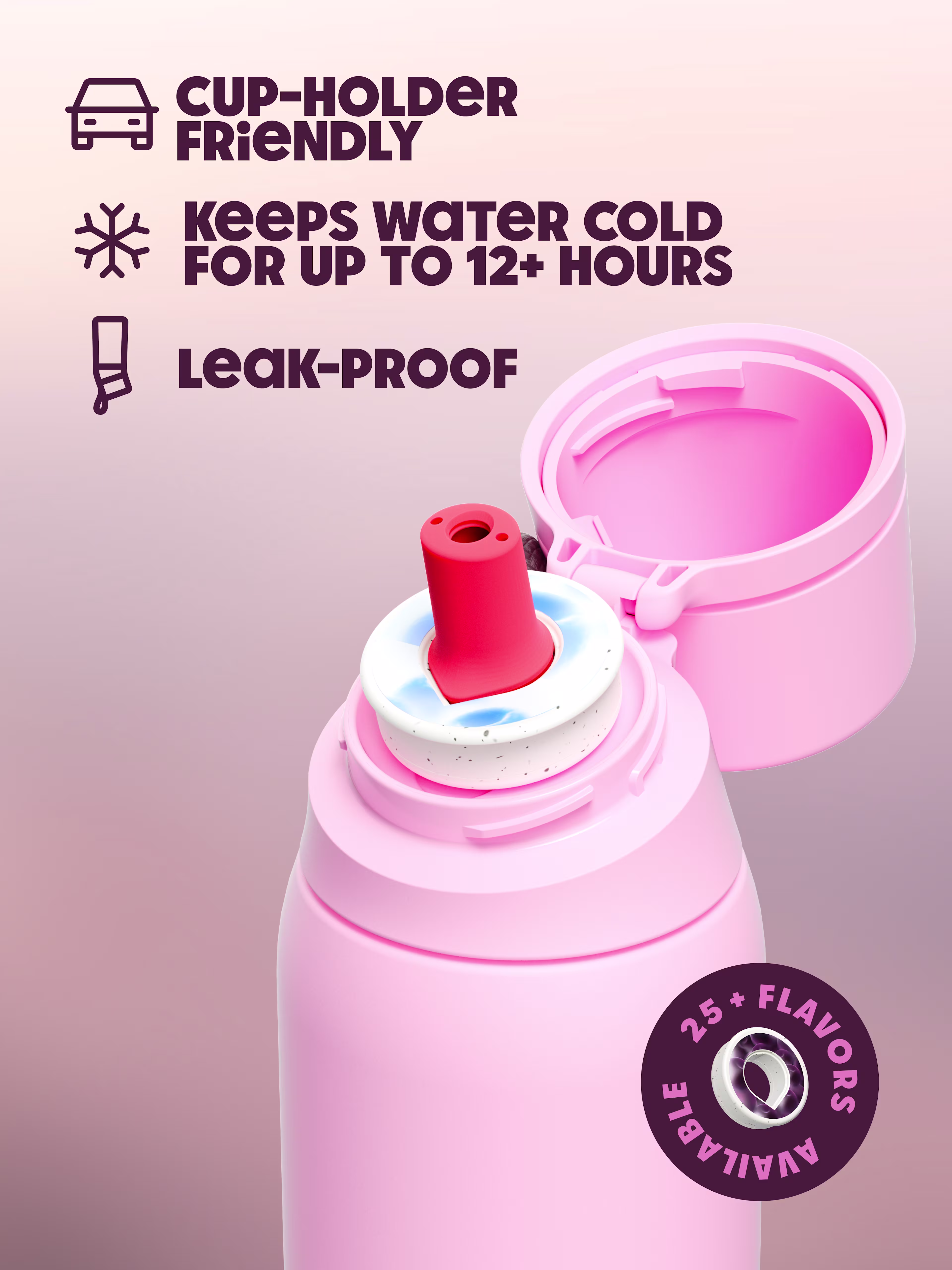 multipleBannerMedia - Bottle - PRO 3 Steel 710ml - Pink-Grenadine - 100000230 - 100000277