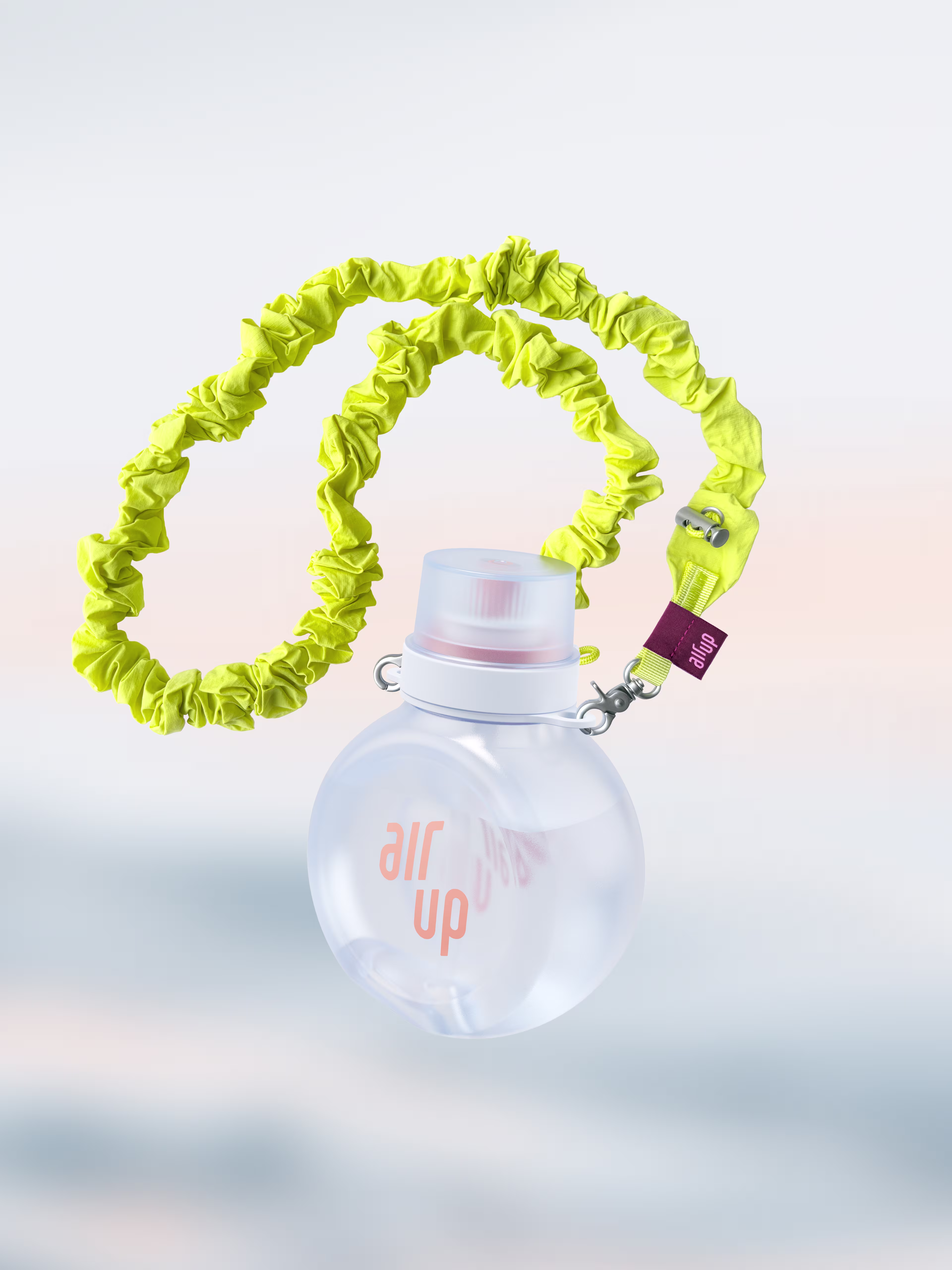 multipleBannerMedia - Product - Bottle - O Bottle + Strap - Ice Coral / Lime Green Scrunchie - 100000258