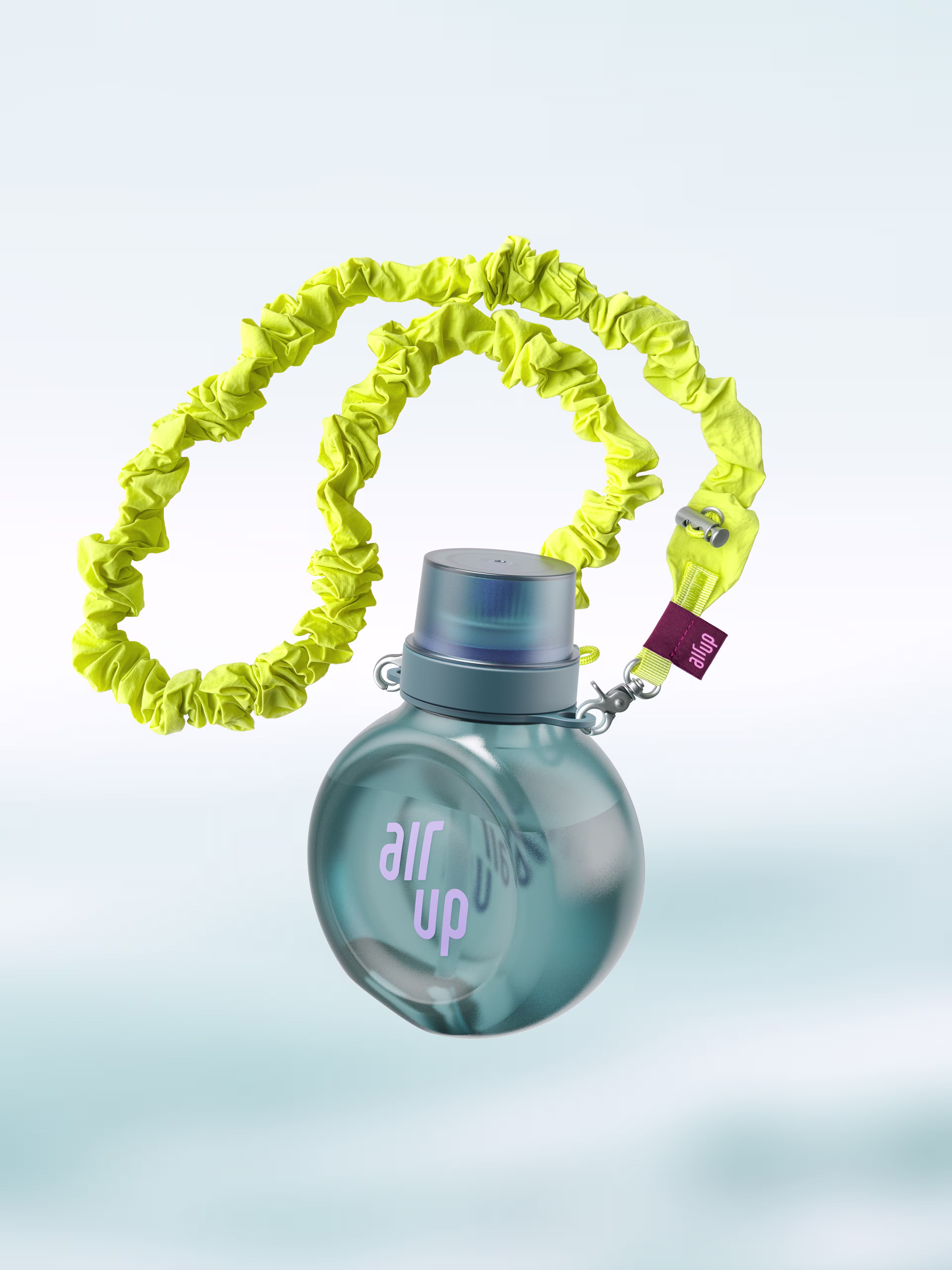 multipleBannerMedia - Product - Bottle - O Bottle + Strap - Stormy Blue / Lime Green Scrunchie - 100000262