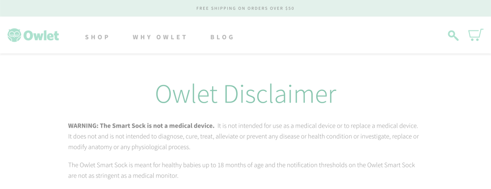 Owlet Disclaimer