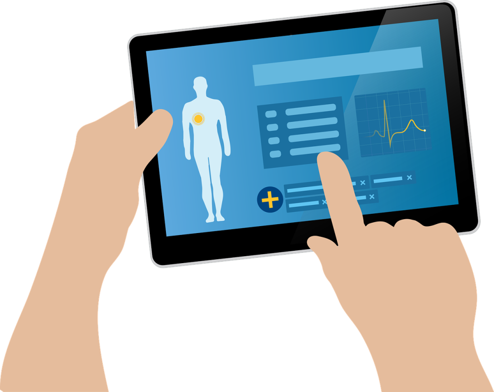 medical tablet app illustration