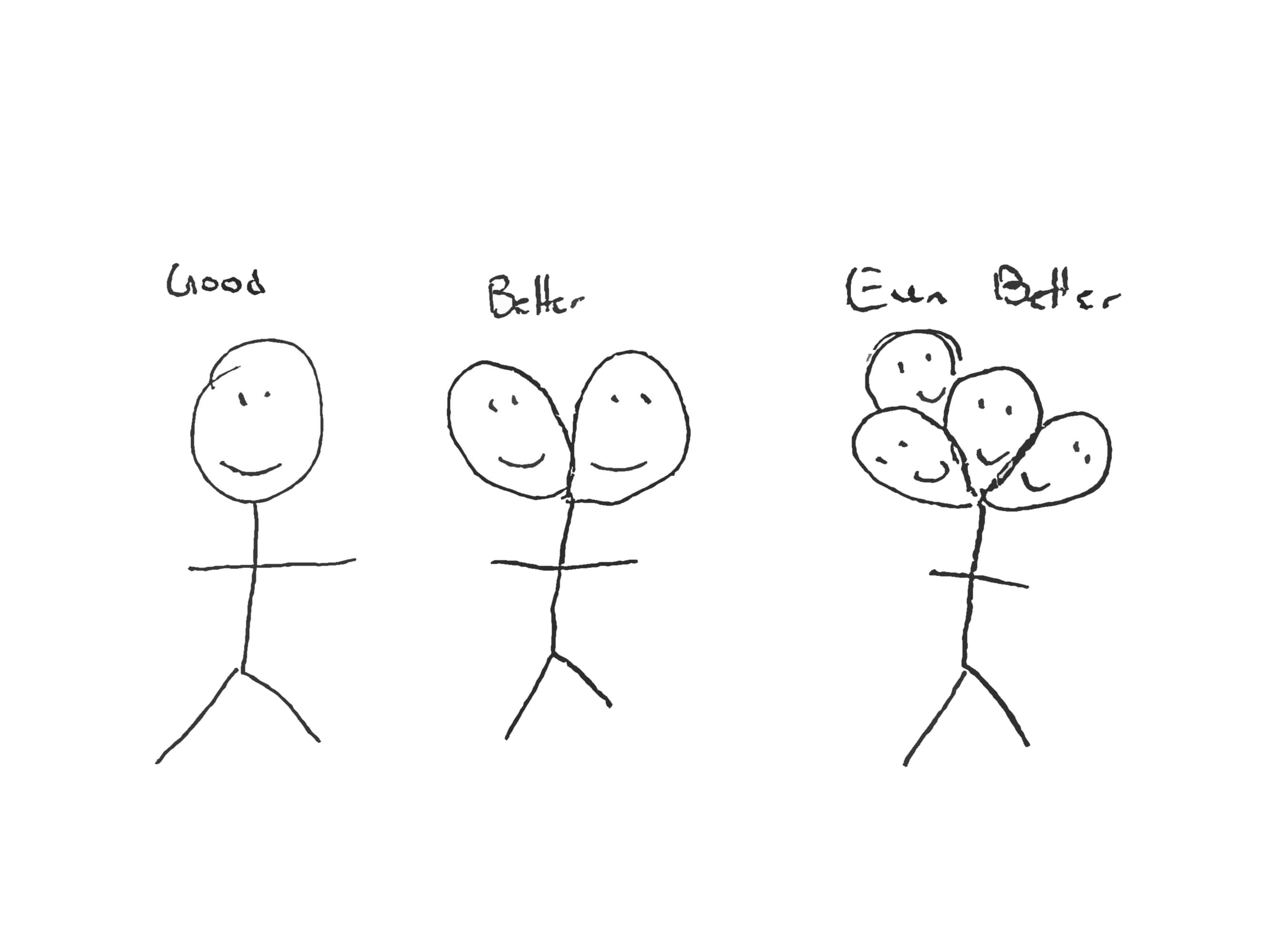 illustration showing more heads better than one