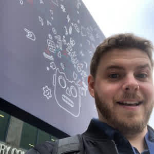 Ben in front of WWDC Mural
