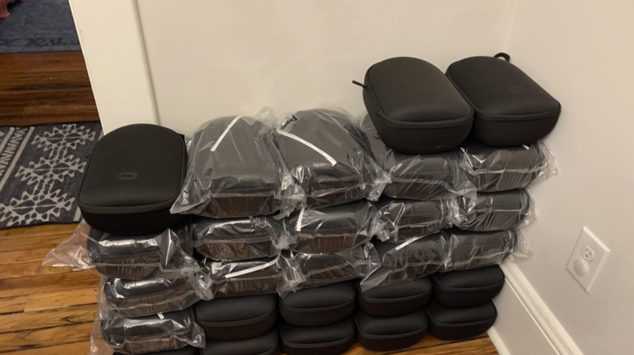 Oculus Headsets Stacked