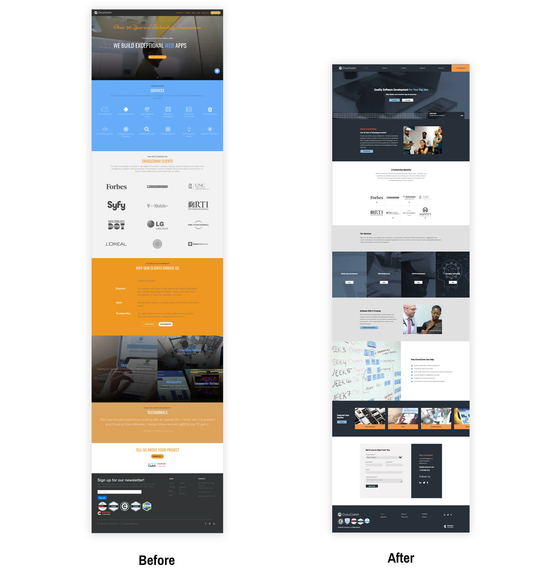 website before-and-after 