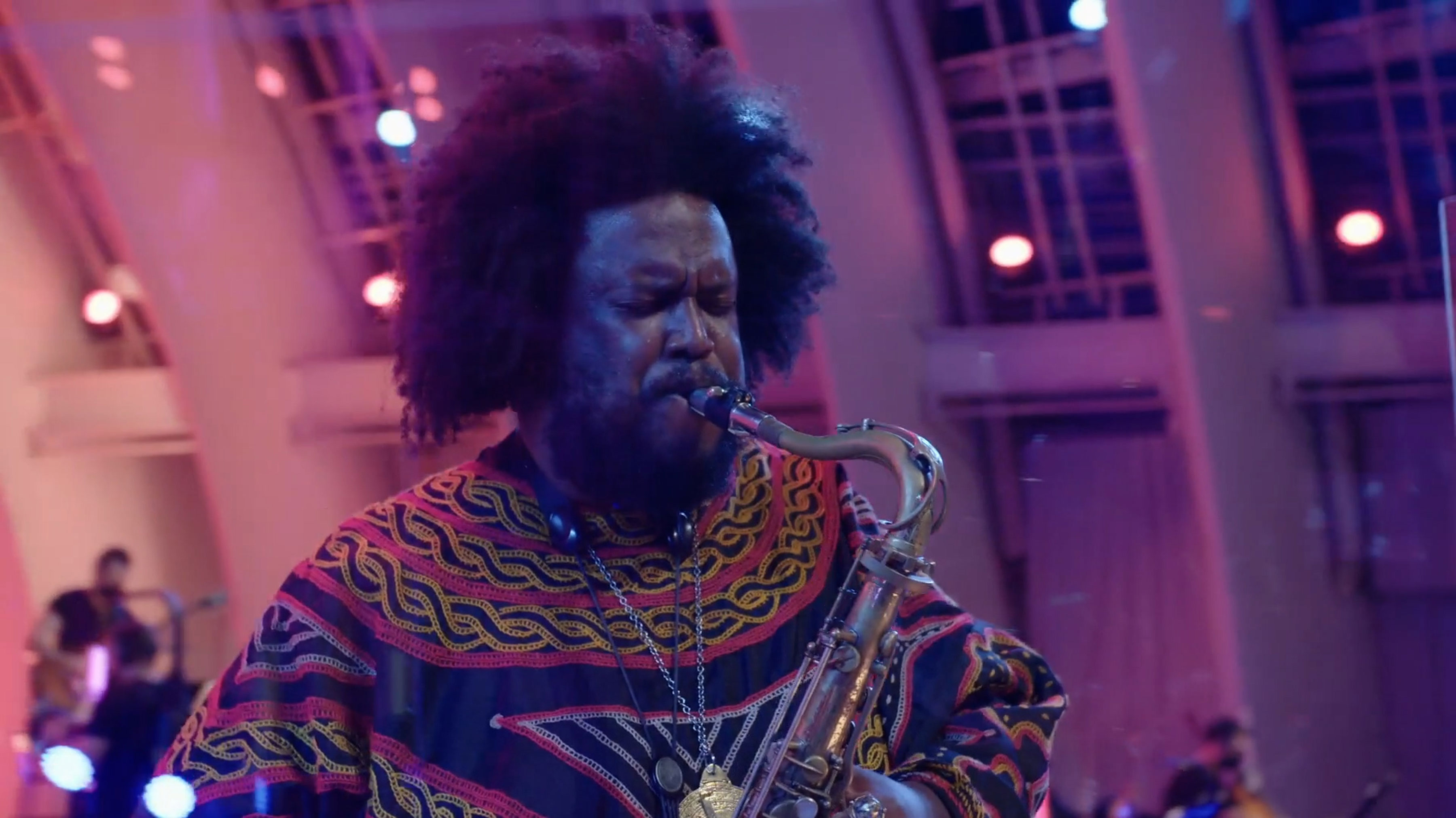 Kamasi Washington on tenor sax