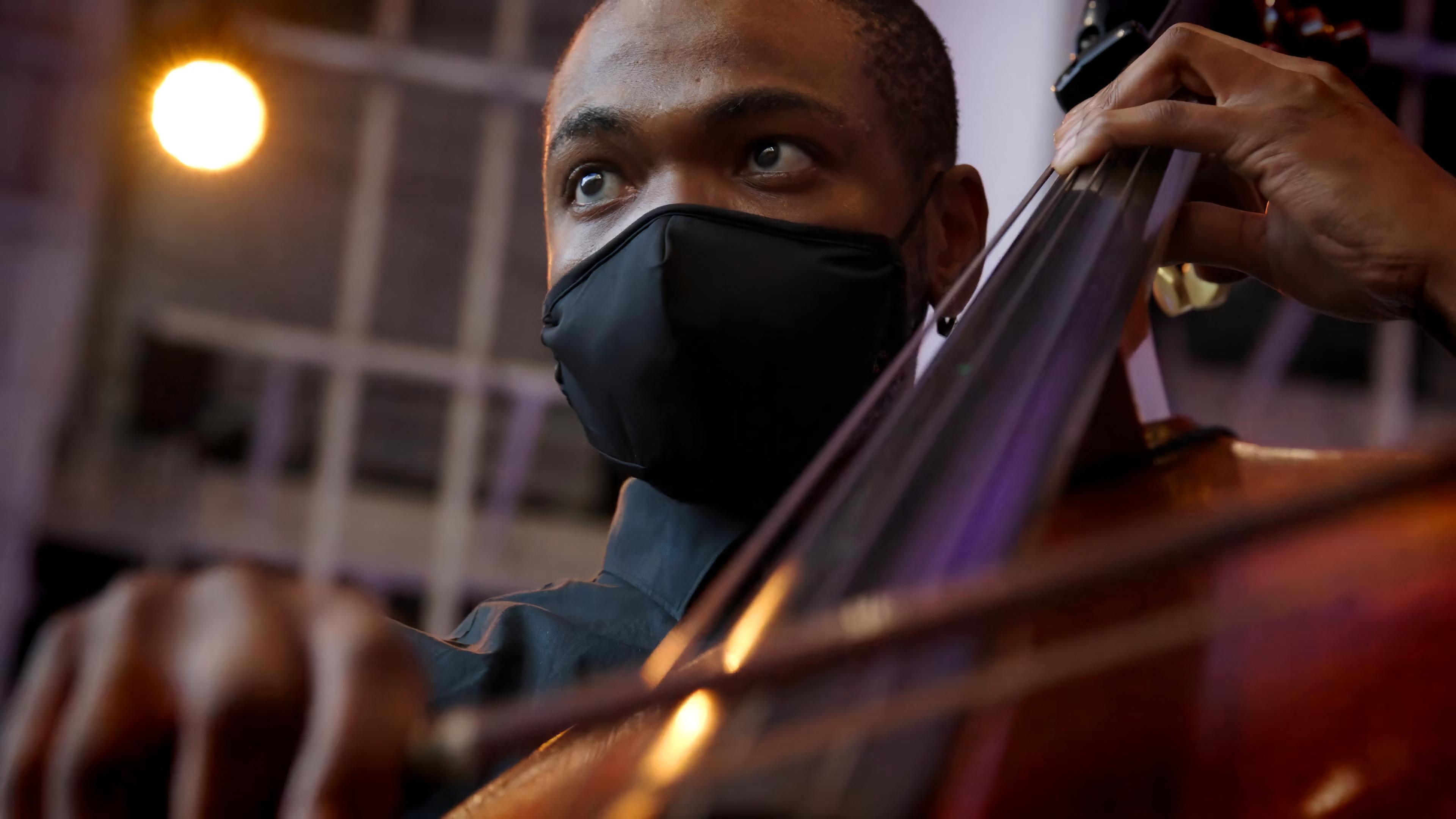 Bassist and LA Phil Resident Fellow Michael Fuller performing Jessie Montgomery’s Banner