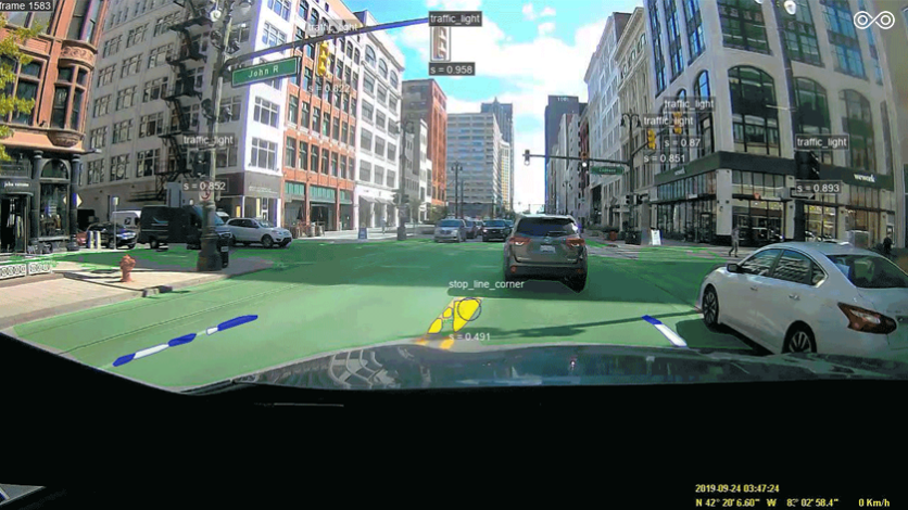 Visualization of sensor detecting street