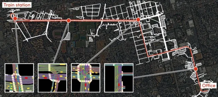 Snapshot of the Prediction Dataset, which contains 1,000 hours of driving collected by our AV fleet in Palo Alto, CA.