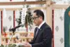 Close-up of Akio Toyoda giving his speech at the Woven City groundbreaking ceremony