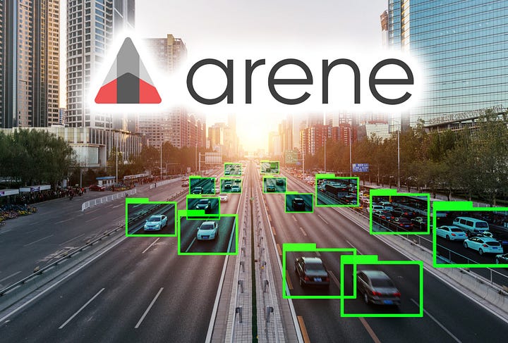 Arene logo on an image portraying automated driving