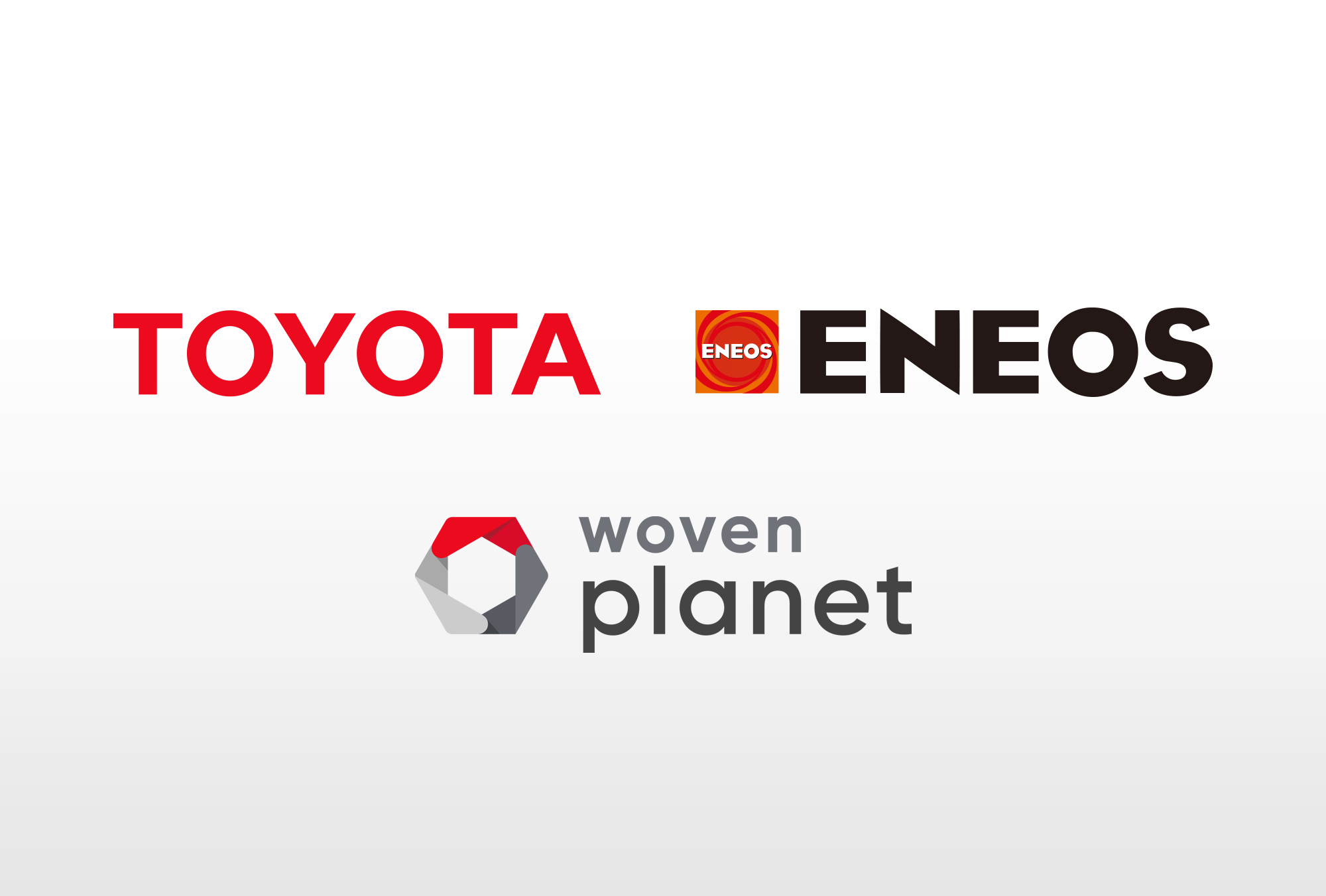 Toyota, ENEOS, and Woven Planet logos