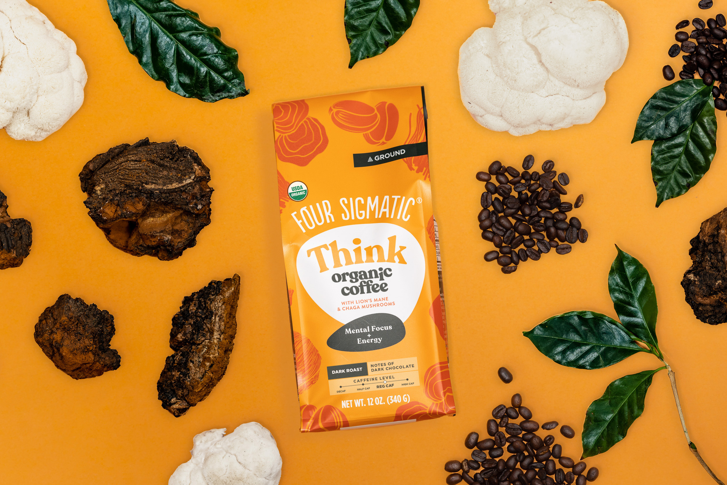 Think Coffee Latte: Energizing Mushroom & Lion's Mane Mix - Four Sigmatic