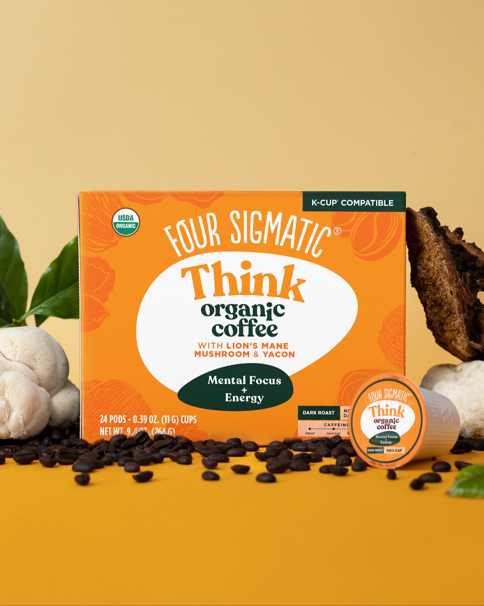 Think Coffee Pods: Convenient Lion's Mane Coffee - Four Sigmatic