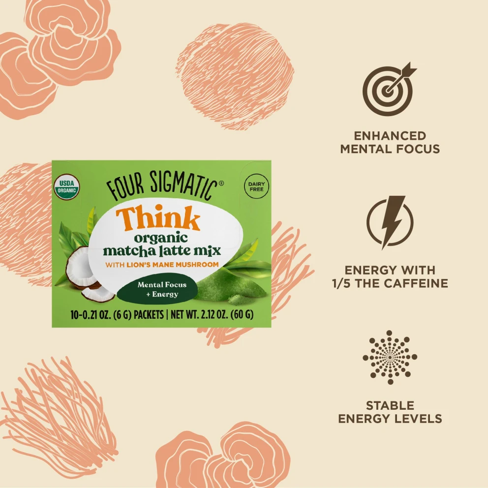 Think Matcha Latte: Energizing Mushroom Matcha Blend - Four Sigmatic