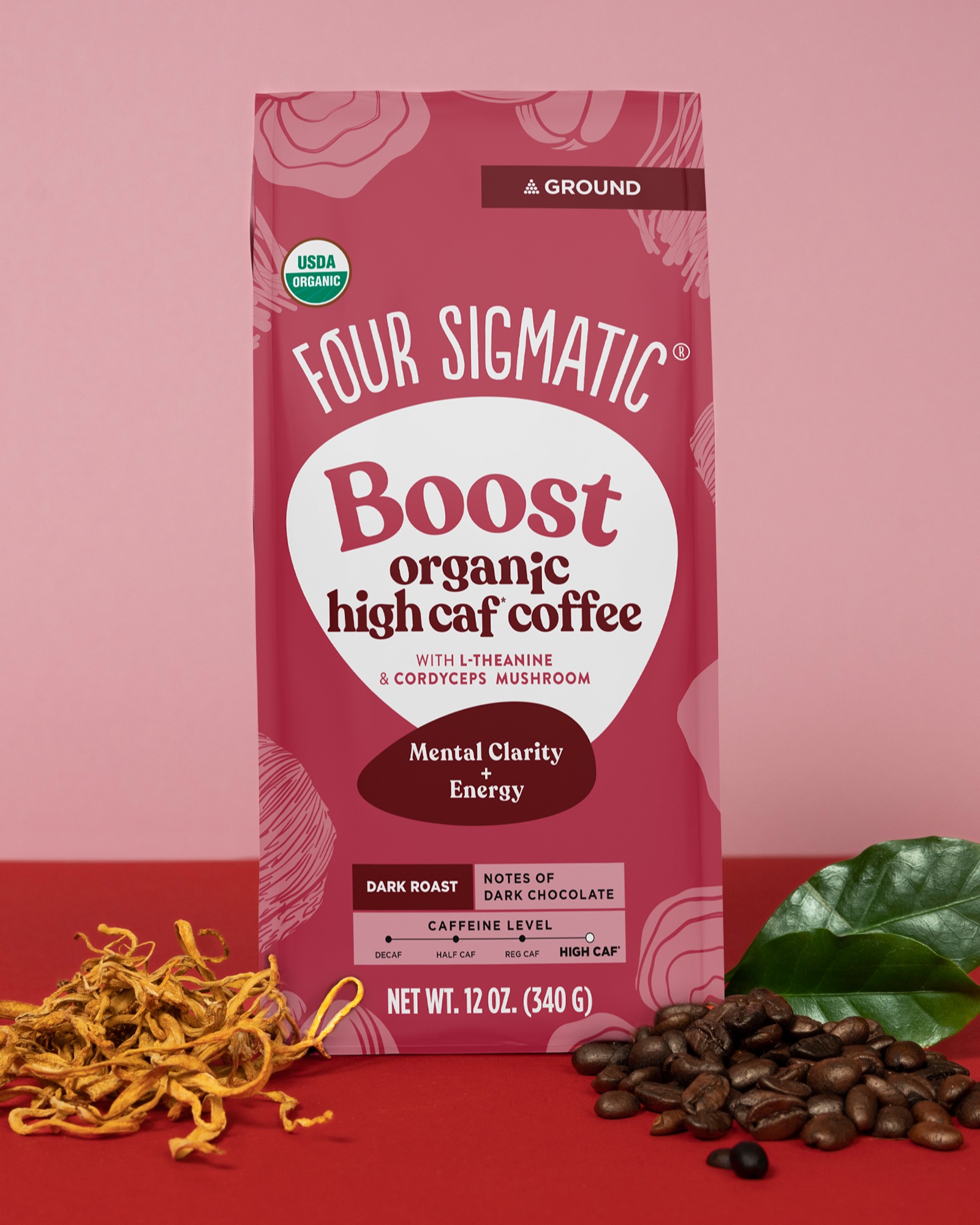 Boost Ground Coffee: High-Energy Mushroom Mix - Four Sigmatic
