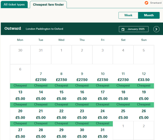 GWR cheap fares