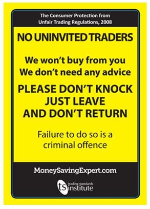 no cold callers sign