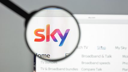 Colourful Sky word mark as shown on Sky.com