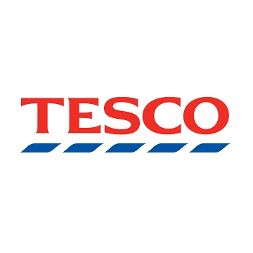 The red and blue Tesco logo