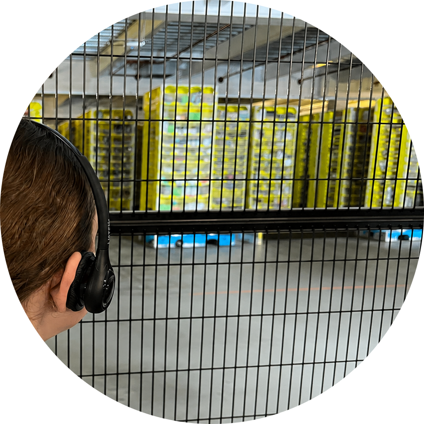Robots in an Amazon warehouse
