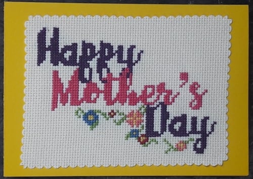 Cross stitch Mother's Day card