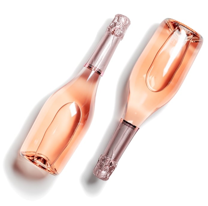 Two bottles of rose wine