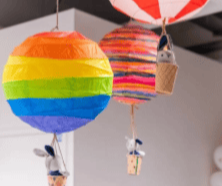 Image showing three mini hot air balloons