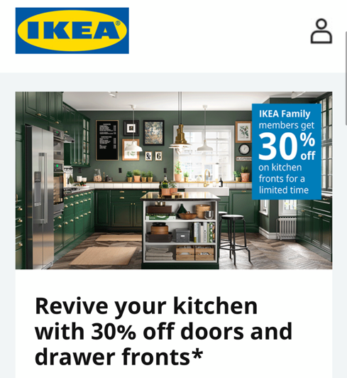 Example of an Ikea offer and discount