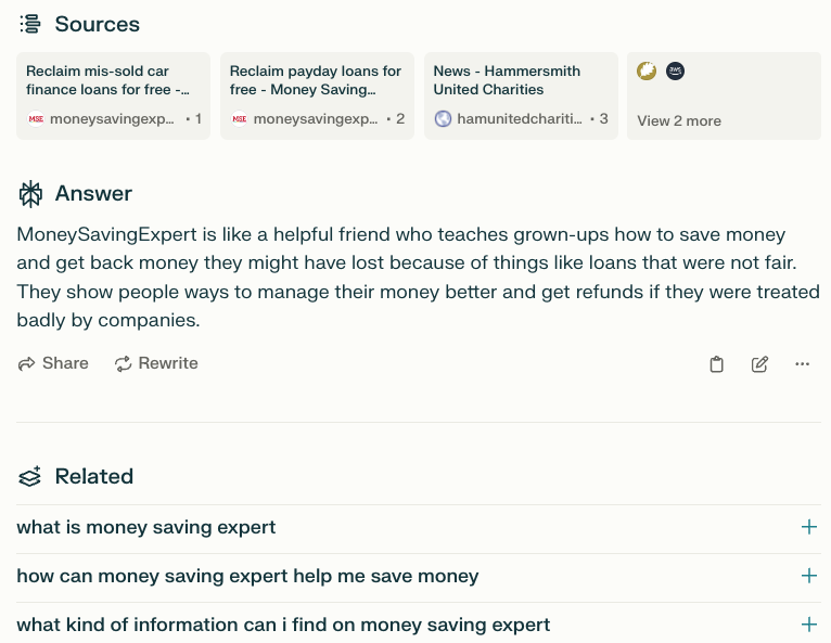 Perplexity AI says MSE is like a helpful friend who teaches grown-ups how to save money.