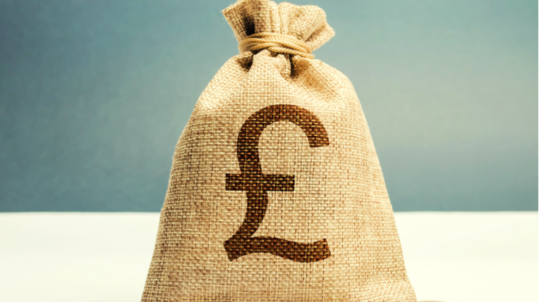 A sack with a pound sign on it