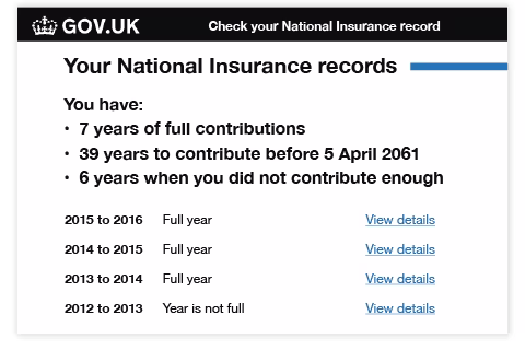 national insurance record Gov.uk