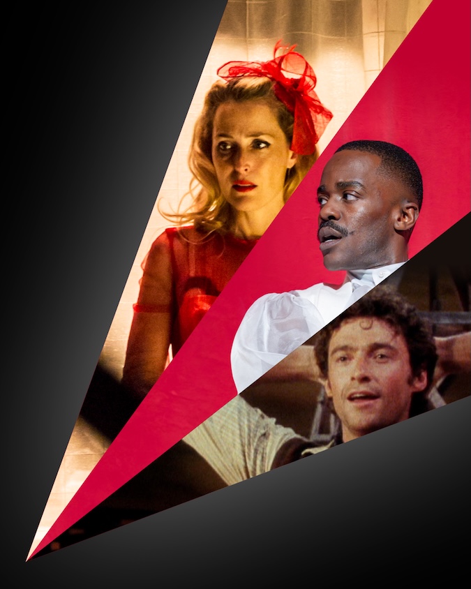 National Theatre at Home poster, portrait orientation, featuring Gillian Anderson and others