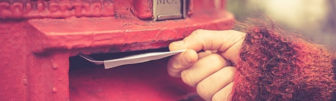 Someone voting by post