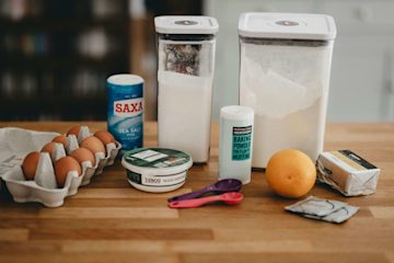 Selection of baking ingredients