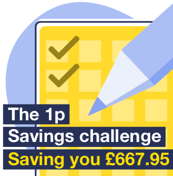 The 1p Savings challenge - saving you £667.95