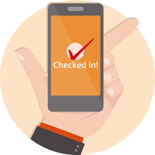check in using the app