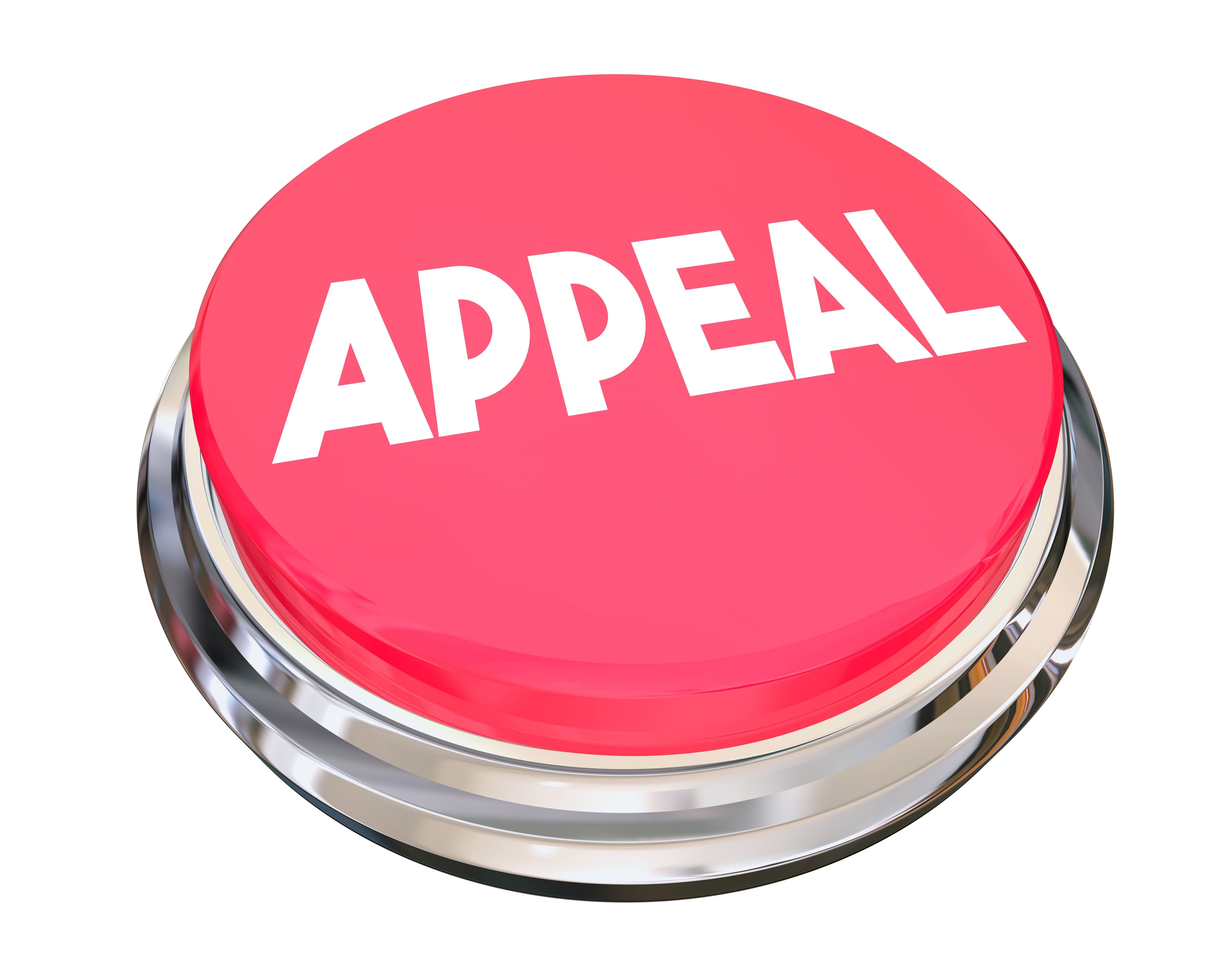 A red button with the word "appeal" on it in white capital letters.