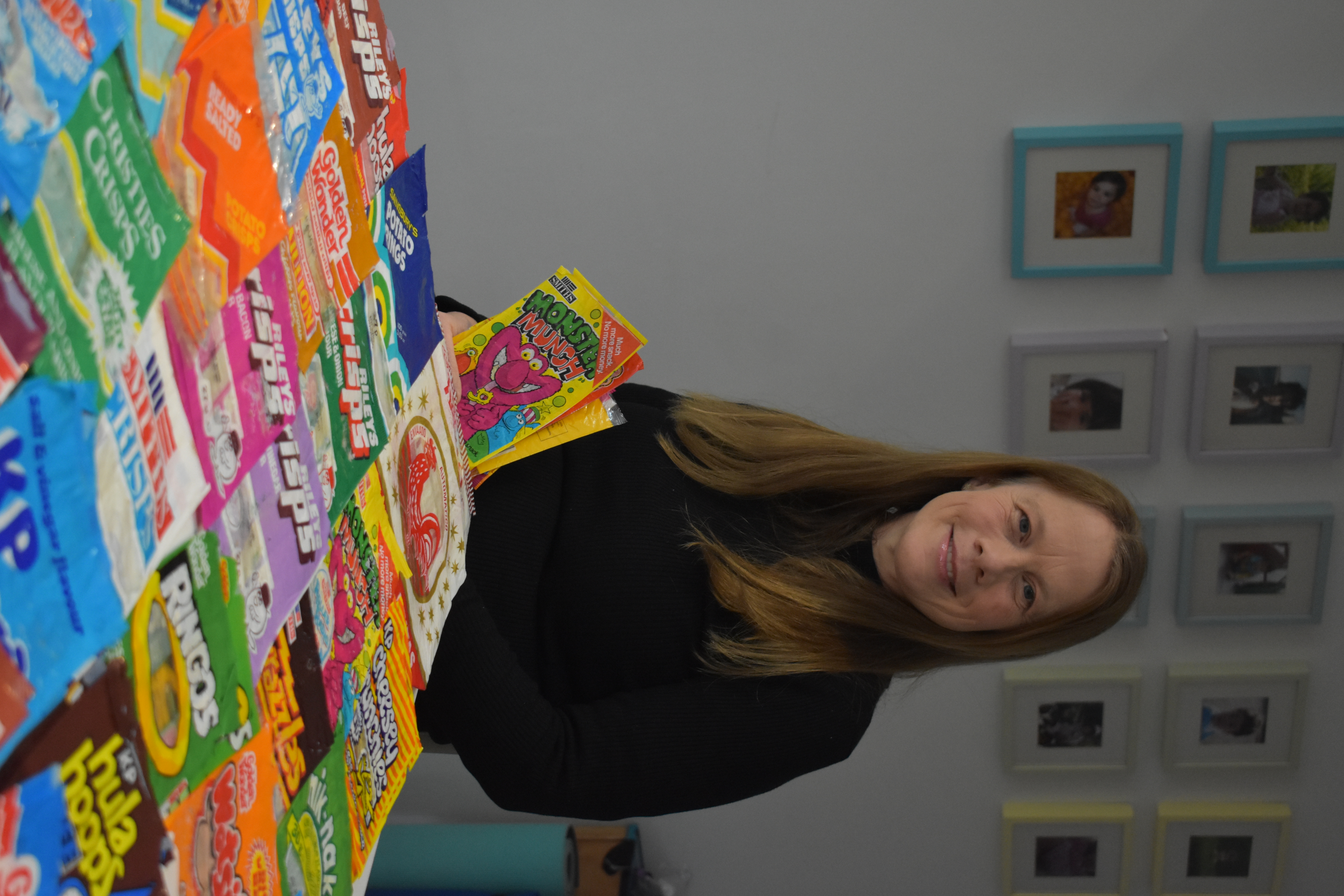 Karen Chapman with crisp packets