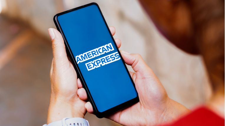 American Express logo on a smartphone screen