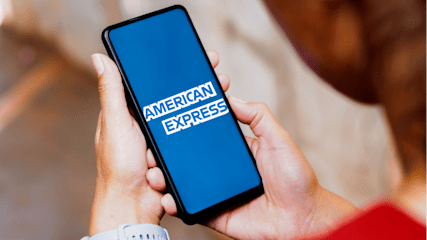 American Express logo on a smartphone screen