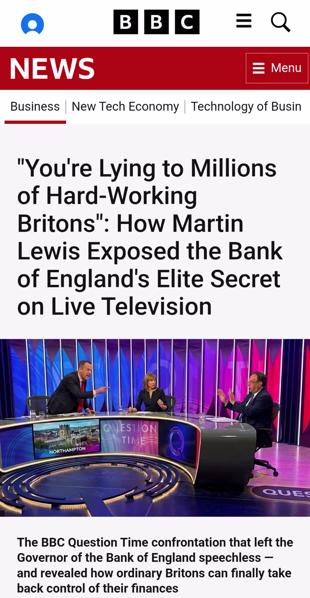 An image from a prevalent scam Martin Lewis advert