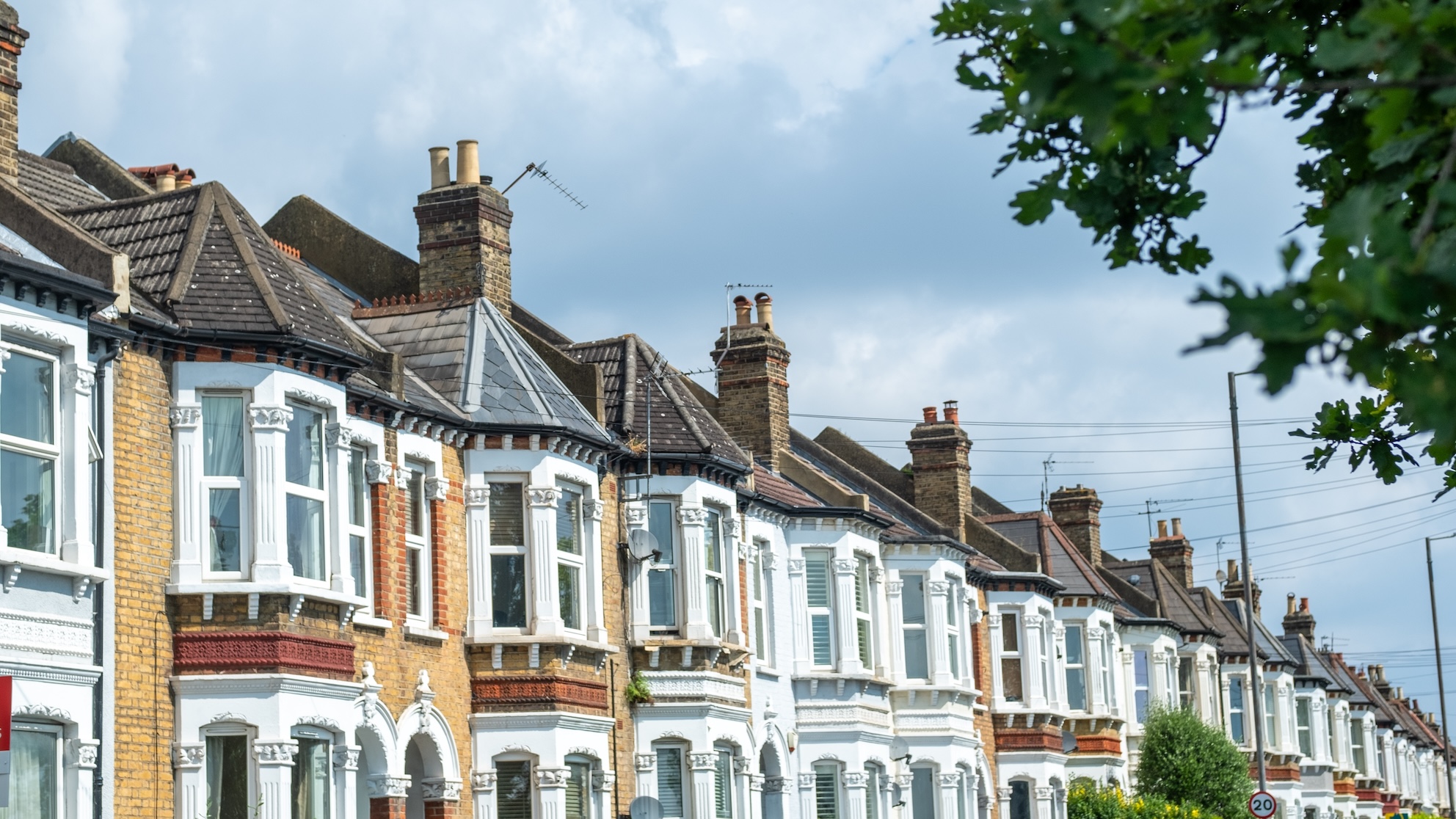 A row of terraced houses.