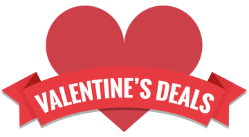 An image of a love heart with the words "Valentine's Deals" written across it.