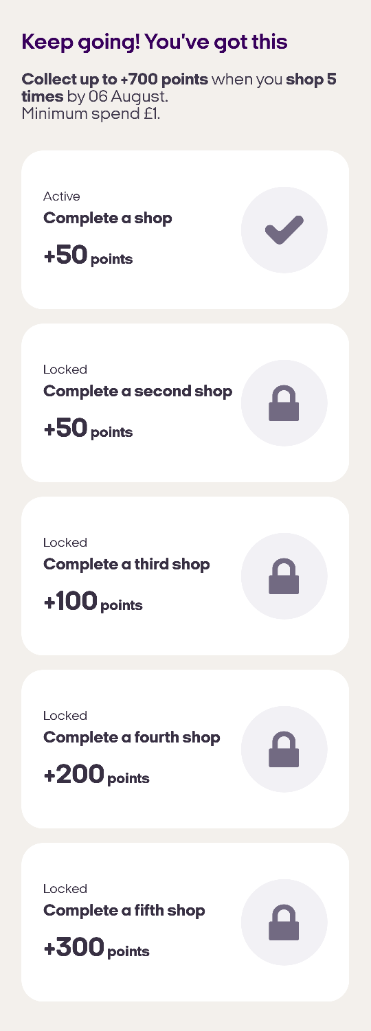 Screenshot of the Nectar app displaying the message: 