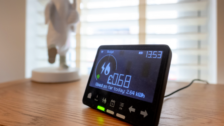 Energy in-home device sat on a table