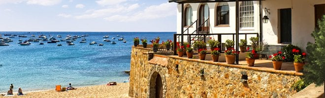 A villa on a beachfront.