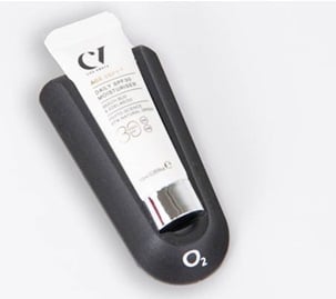 10ml sunscreen bottle on phone clip