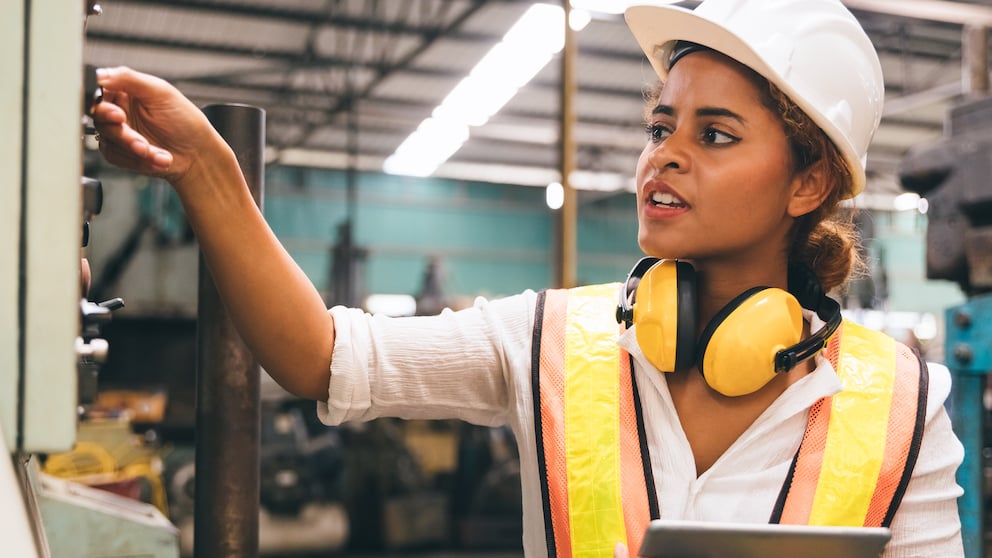 Woman doing manual labour