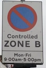Controlled Zone B sign.